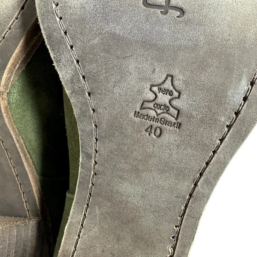 Alice + Olivia Caden Booties Boots Heeled Suede Olive Green Size‎ 40 US 10
